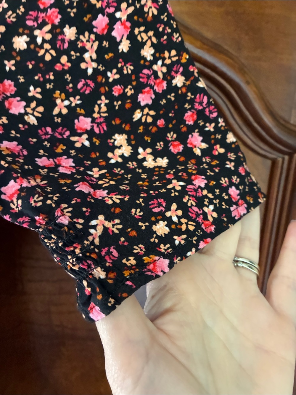 Old Navy Black Mini Dress with Pink Floral Print - Picture 9 of 9